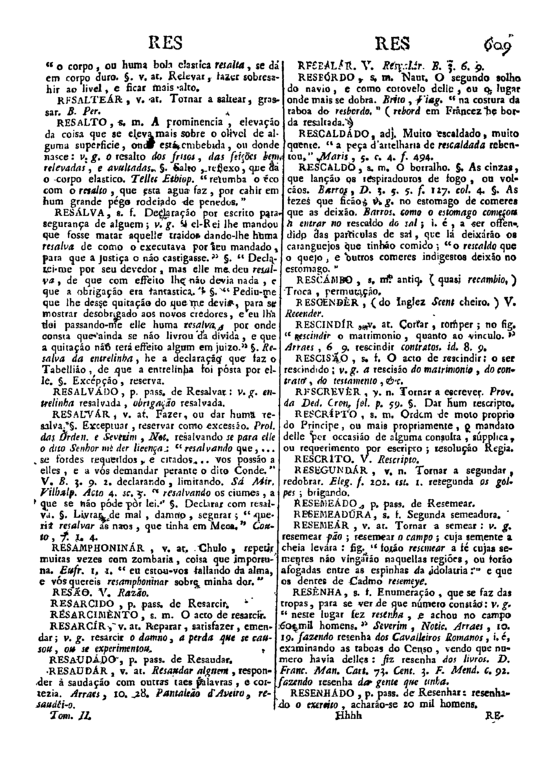 Página 1419_Diccionario da lingua portugueza - recompilado dos vocabularios impressos ate agora, e nesta segunda edição novamente emendado e muito acrescentado, por ANTONIO DE MORAES SILVA