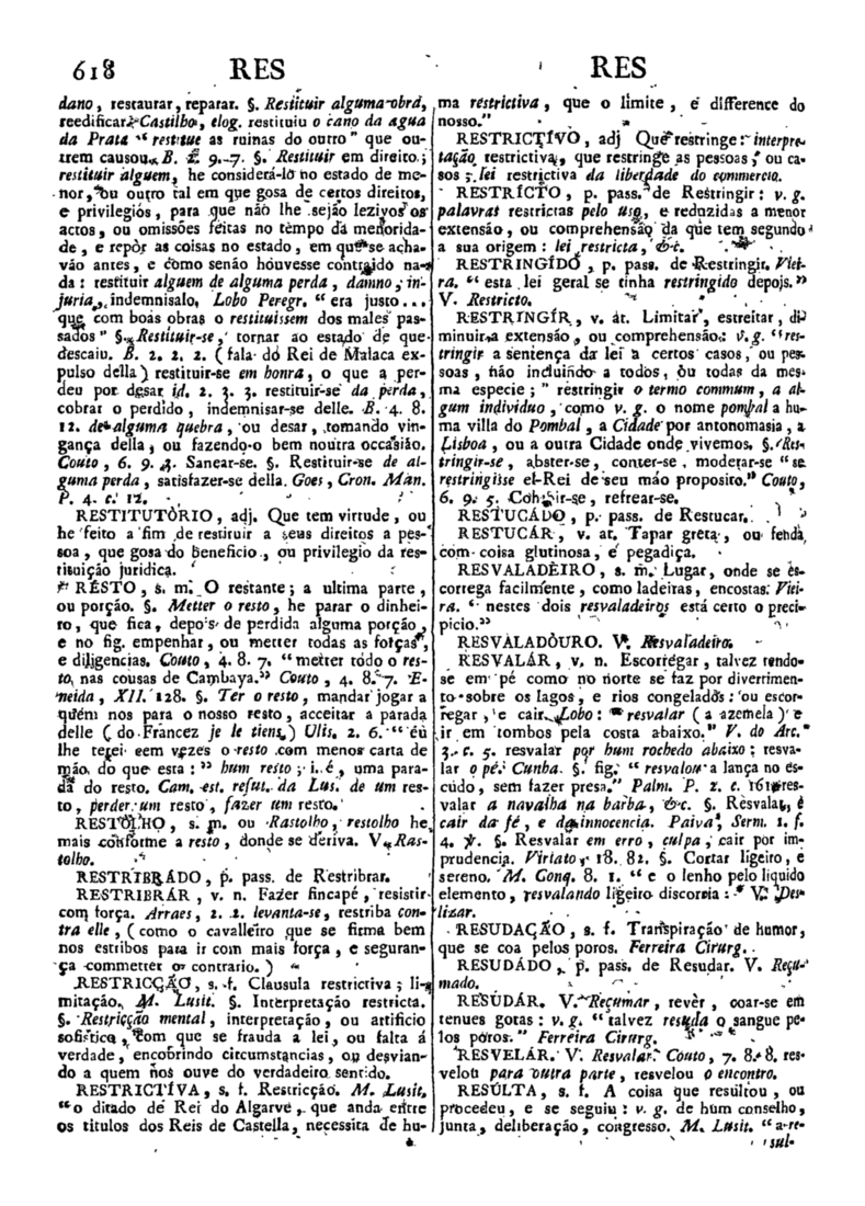 Página 1428_Diccionario da lingua portugueza - recompilado dos vocabularios impressos ate agora, e nesta segunda edição novamente emendado e muito acrescentado, por ANTONIO DE MORAES SILVA