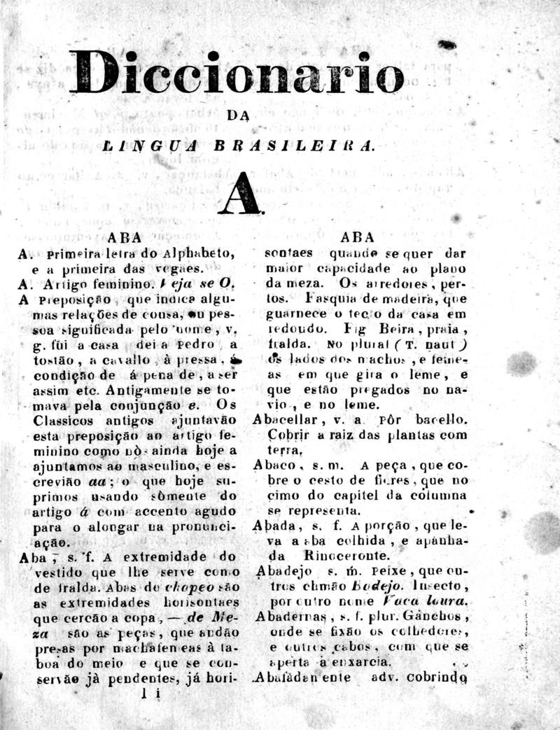 Página 1_Diccionario da Lingua Brasileira