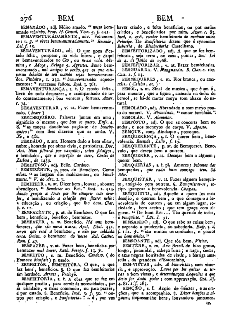 Página 276_Diccionario da lingua portugueza - recompilado dos vocabularios impressos ate agora, e nesta segunda edição novamente emendado e muito acrescentado, por ANTONIO DE MORAES SILVA