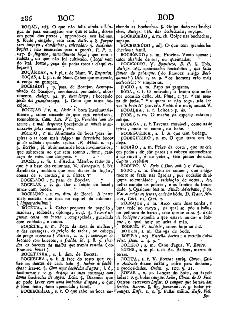 Página 286_Diccionario da lingua portugueza - recompilado dos vocabularios impressos ate agora, e nesta segunda edição novamente emendado e muito acrescentado, por ANTONIO DE MORAES SILVA