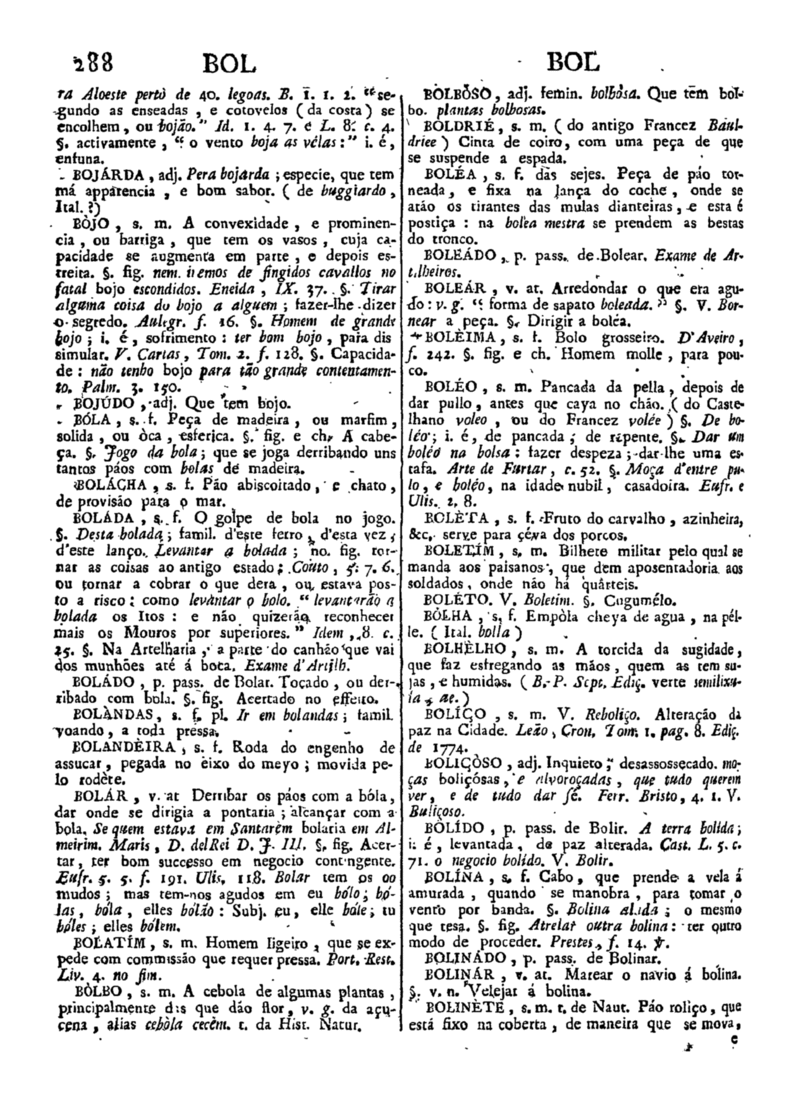 Página 288_Diccionario da lingua portugueza - recompilado dos vocabularios impressos ate agora, e nesta segunda edição novamente emendado e muito acrescentado, por ANTONIO DE MORAES SILVA