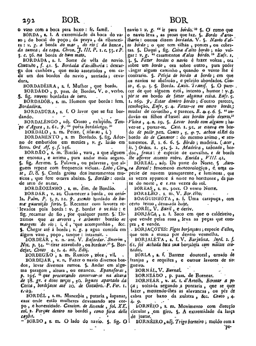 Página 292_Diccionario da lingua portugueza - recompilado dos vocabularios impressos ate agora, e nesta segunda edição novamente emendado e muito acrescentado, por ANTONIO DE MORAES SILVA