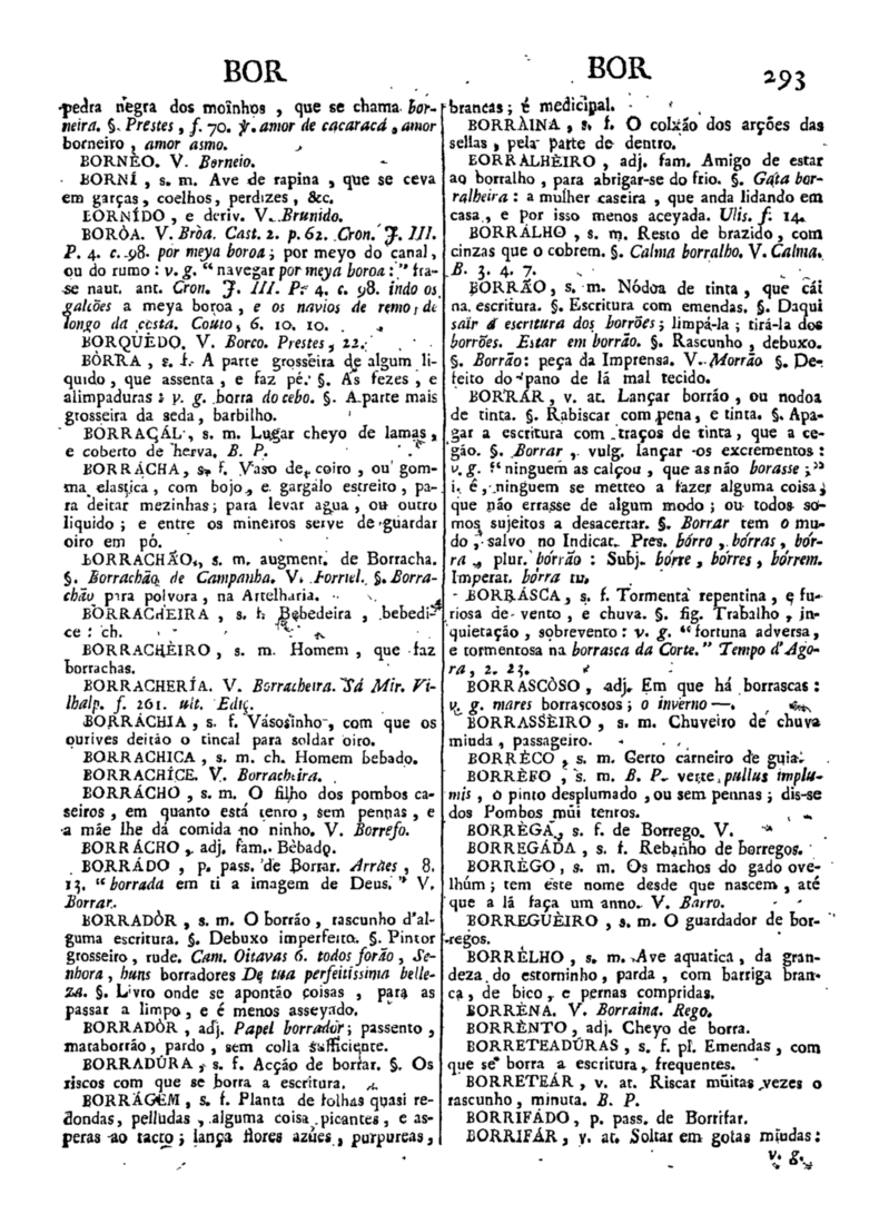 Página 293_Diccionario da lingua portugueza - recompilado dos vocabularios impressos ate agora, e nesta segunda edição novamente emendado e muito acrescentado, por ANTONIO DE MORAES SILVA