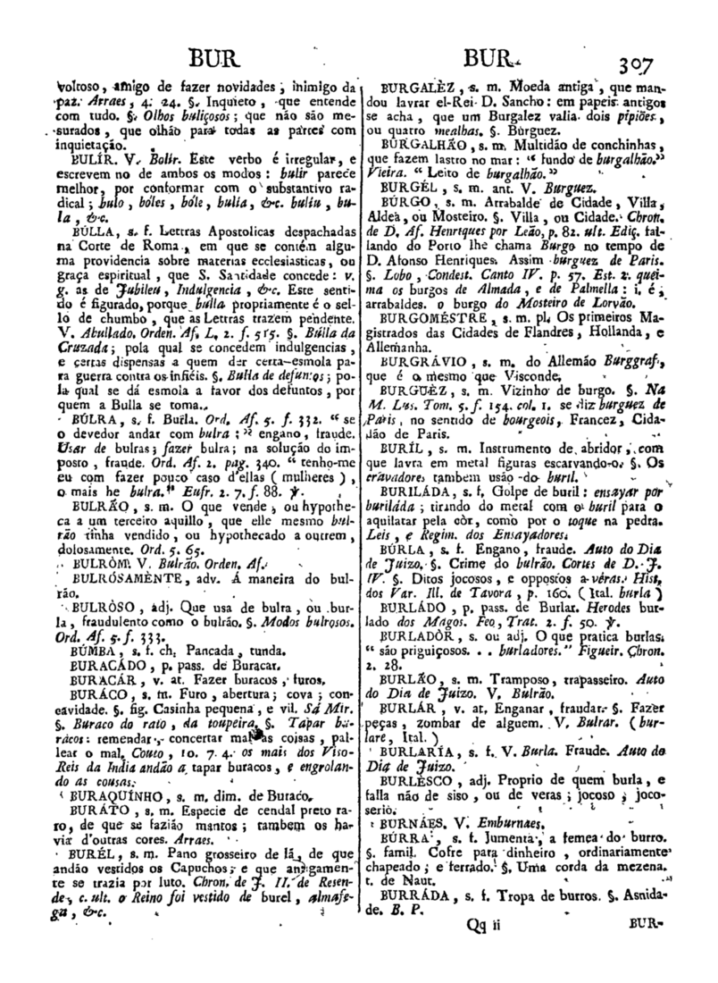 Página 307_Diccionario da lingua portugueza - recompilado dos vocabularios impressos ate agora, e nesta segunda edição novamente emendado e muito acrescentado, por ANTONIO DE MORAES SILVA