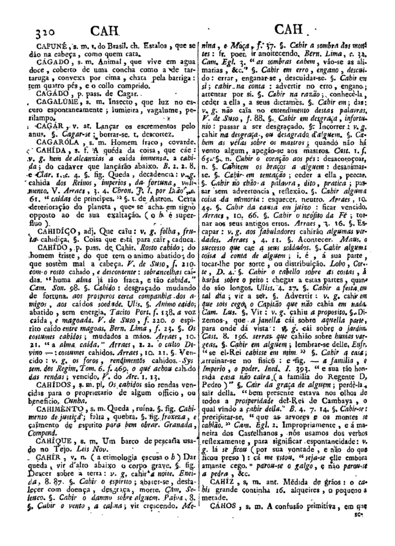 Página 320_Diccionario da lingua portugueza - recompilado dos vocabularios impressos ate agora, e nesta segunda edição novamente emendado e muito acrescentado, por ANTONIO DE MORAES SILVA