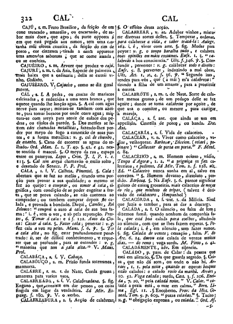 Página 322_Diccionario da lingua portugueza - recompilado dos vocabularios impressos ate agora, e nesta segunda edição novamente emendado e muito acrescentado, por ANTONIO DE MORAES SILVA