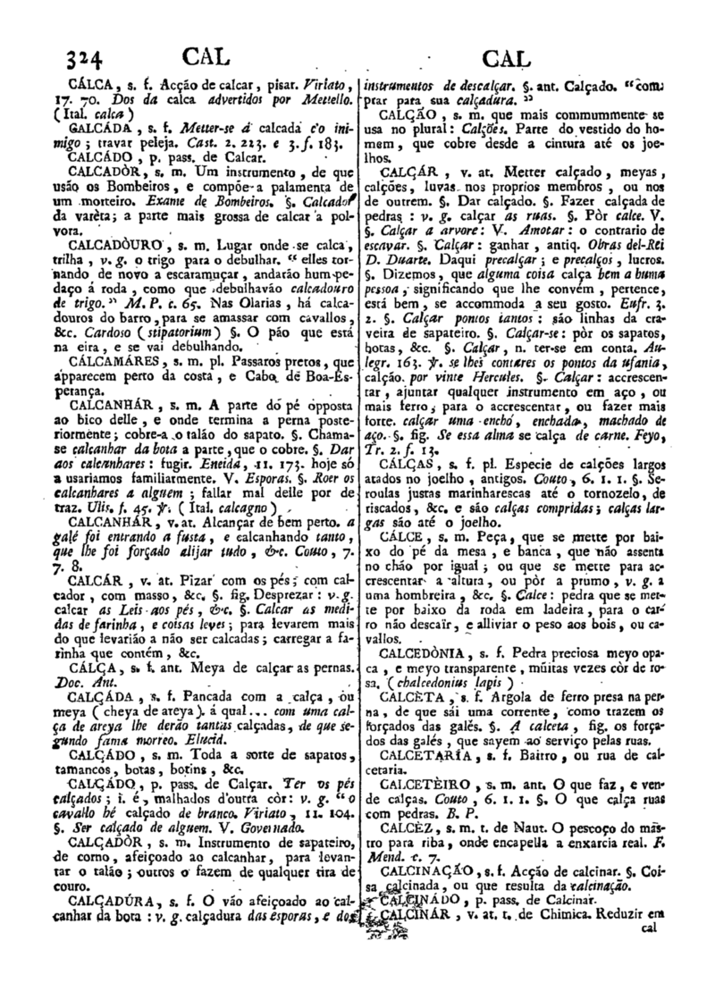 Página 324_Diccionario da lingua portugueza - recompilado dos vocabularios impressos ate agora, e nesta segunda edição novamente emendado e muito acrescentado, por ANTONIO DE MORAES SILVA