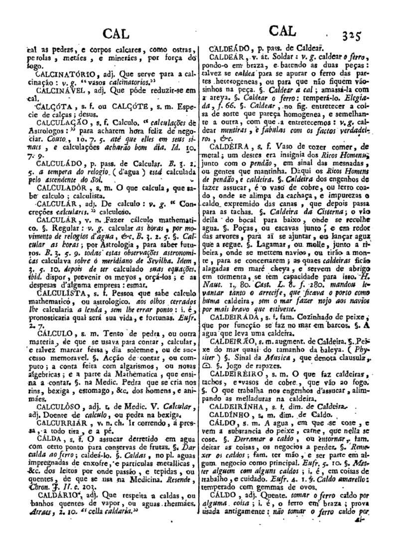 Página 325_Diccionario da lingua portugueza - recompilado dos vocabularios impressos ate agora, e nesta segunda edição novamente emendado e muito acrescentado, por ANTONIO DE MORAES SILVA