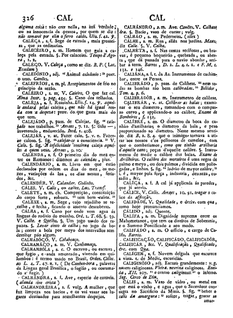 Página 326_Diccionario da lingua portugueza - recompilado dos vocabularios impressos ate agora, e nesta segunda edição novamente emendado e muito acrescentado, por ANTONIO DE MORAES SILVA