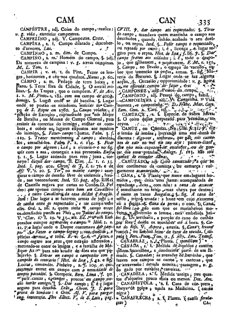 Página 333_Diccionario da lingua portugueza - recompilado dos vocabularios impressos ate agora, e nesta segunda edição novamente emendado e muito acrescentado, por ANTONIO DE MORAES SILVA