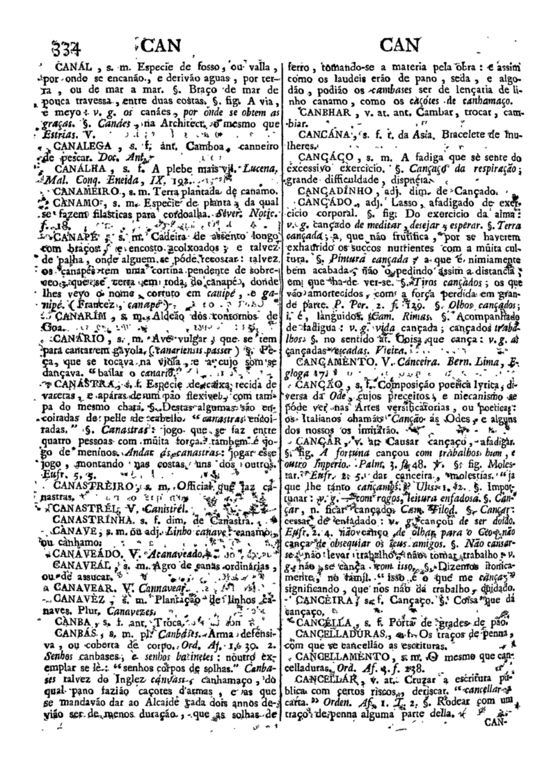Página 334_Diccionario da lingua portugueza - recompilado dos vocabularios impressos ate agora, e nesta segunda edição novamente emendado e muito acrescentado, por ANTONIO DE MORAES SILVA