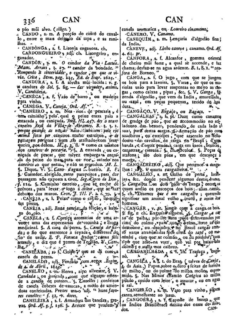 Página 336_Diccionario da lingua portugueza - recompilado dos vocabularios impressos ate agora, e nesta segunda edição novamente emendado e muito acrescentado, por ANTONIO DE MORAES SILVA