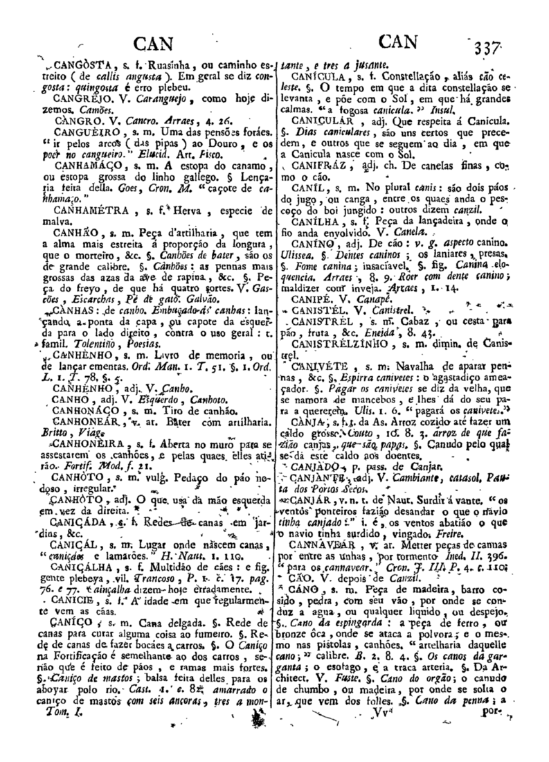 Página 337_Diccionario da lingua portugueza - recompilado dos vocabularios impressos ate agora, e nesta segunda edição novamente emendado e muito acrescentado, por ANTONIO DE MORAES SILVA