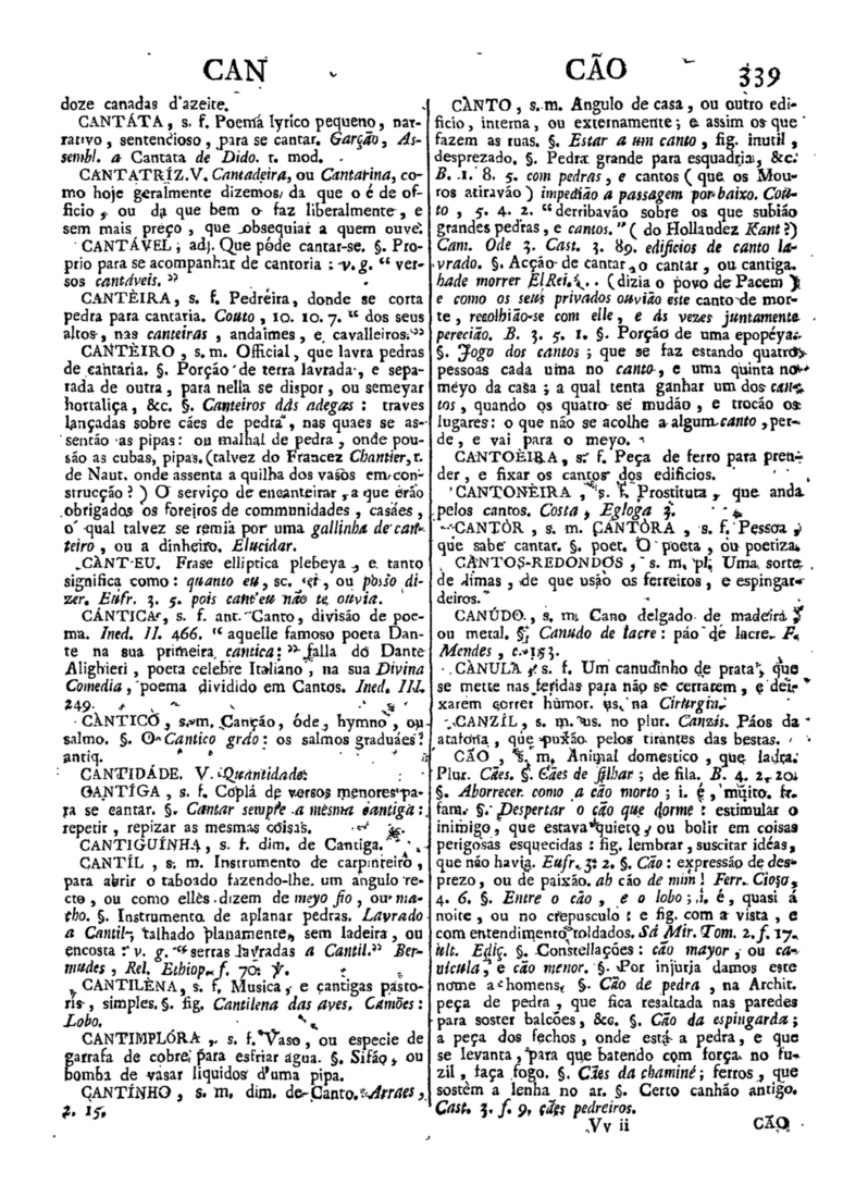 Página 339_Diccionario da lingua portugueza - recompilado dos vocabularios impressos ate agora, e nesta segunda edição novamente emendado e muito acrescentado, por ANTONIO DE MORAES SILVA
