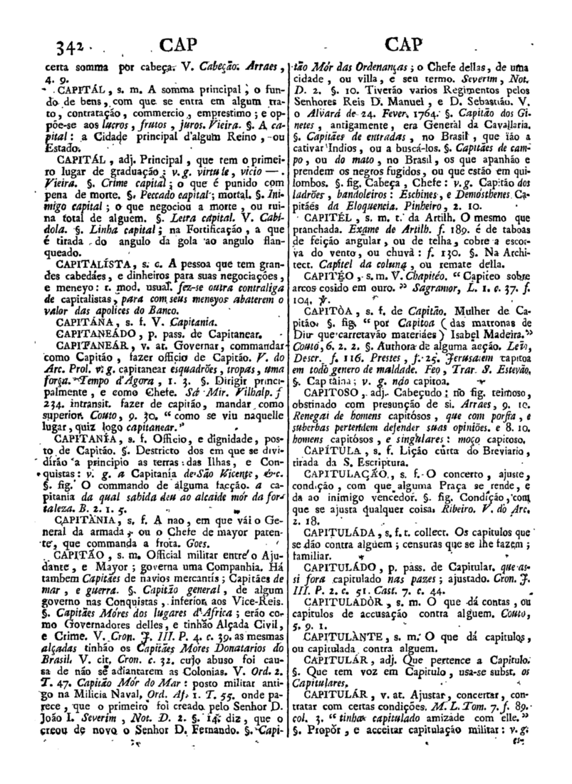Página 342_Diccionario da lingua portugueza - recompilado dos vocabularios impressos ate agora, e nesta segunda edição novamente emendado e muito acrescentado, por ANTONIO DE MORAES SILVA