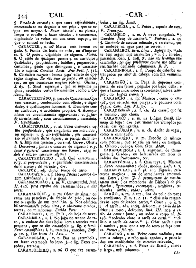 Página 344_Diccionario da lingua portugueza - recompilado dos vocabularios impressos ate agora, e nesta segunda edição novamente emendado e muito acrescentado, por ANTONIO DE MORAES SILVA