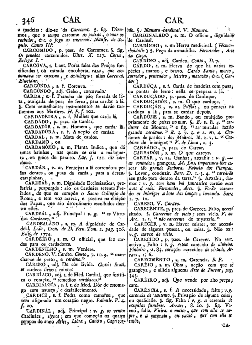 Página 346_Diccionario da lingua portugueza - recompilado dos vocabularios impressos ate agora, e nesta segunda edição novamente emendado e muito acrescentado, por ANTONIO DE MORAES SILVA