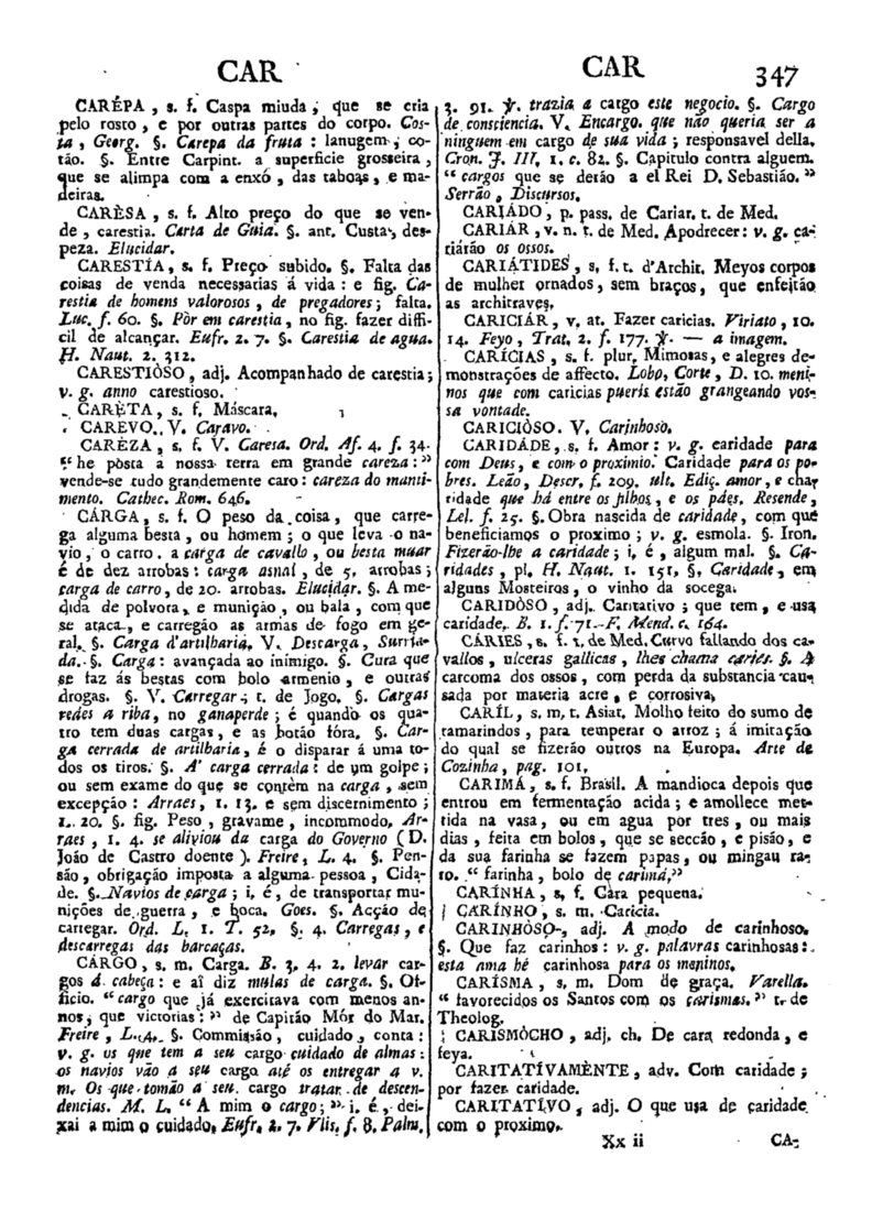 Página 347_Diccionario da lingua portugueza - recompilado dos vocabularios impressos ate agora, e nesta segunda edição novamente emendado e muito acrescentado, por ANTONIO DE MORAES SILVA