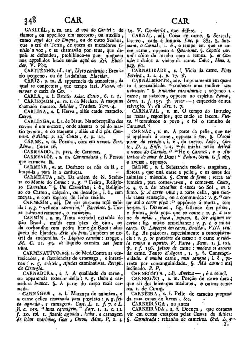 Página 348_Diccionario da lingua portugueza - recompilado dos vocabularios impressos ate agora, e nesta segunda edição novamente emendado e muito acrescentado, por ANTONIO DE MORAES SILVA