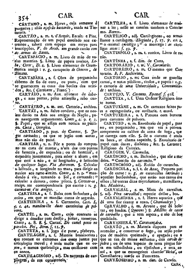 Página 354_Diccionario da lingua portugueza - recompilado dos vocabularios impressos ate agora, e nesta segunda edição novamente emendado e muito acrescentado, por ANTONIO DE MORAES SILVA