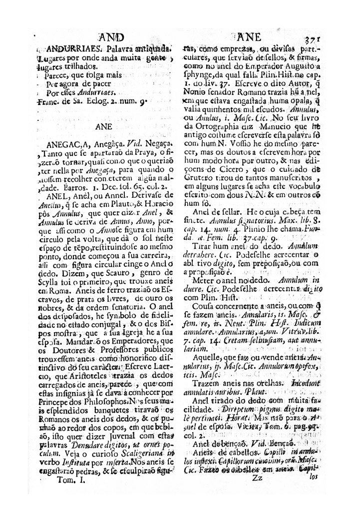 Página 361_VOCABULARIO PORTUGUEZ & LATINO, aulico, anatomico, architectonico...