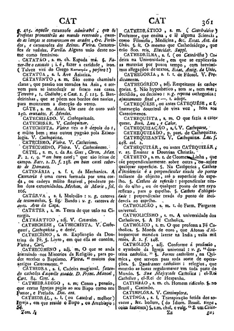 Página 361_Diccionario da lingua portugueza - recompilado dos vocabularios impressos ate agora, e nesta segunda edição novamente emendado e muito acrescentado, por ANTONIO DE MORAES SILVA