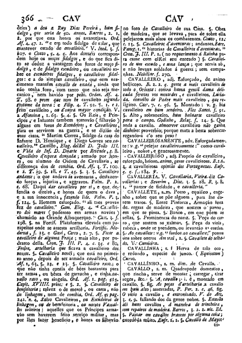 Página 366_Diccionario da lingua portugueza - recompilado dos vocabularios impressos ate agora, e nesta segunda edição novamente emendado e muito acrescentado, por ANTONIO DE MORAES SILVA