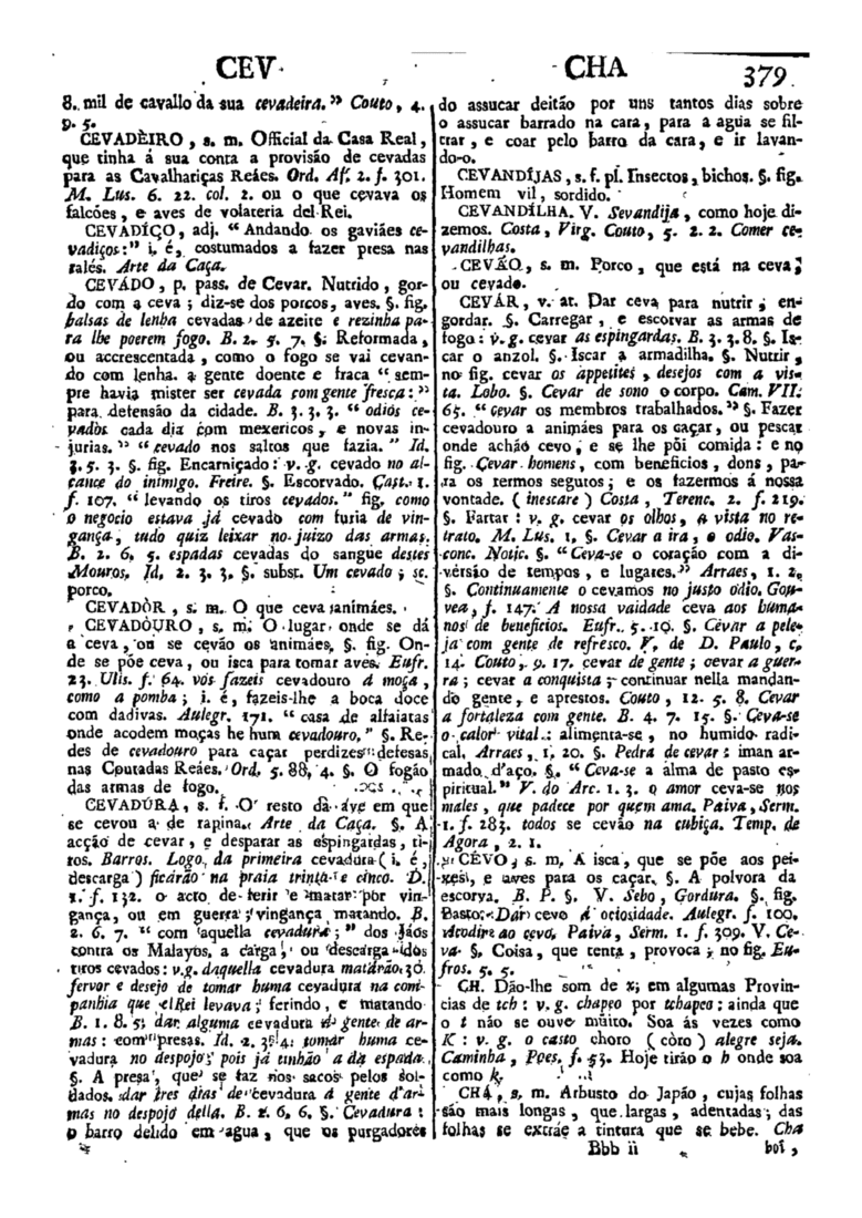 Página 379_Diccionario da lingua portugueza - recompilado dos vocabularios impressos ate agora, e nesta segunda edição novamente emendado e muito acrescentado, por ANTONIO DE MORAES SILVA