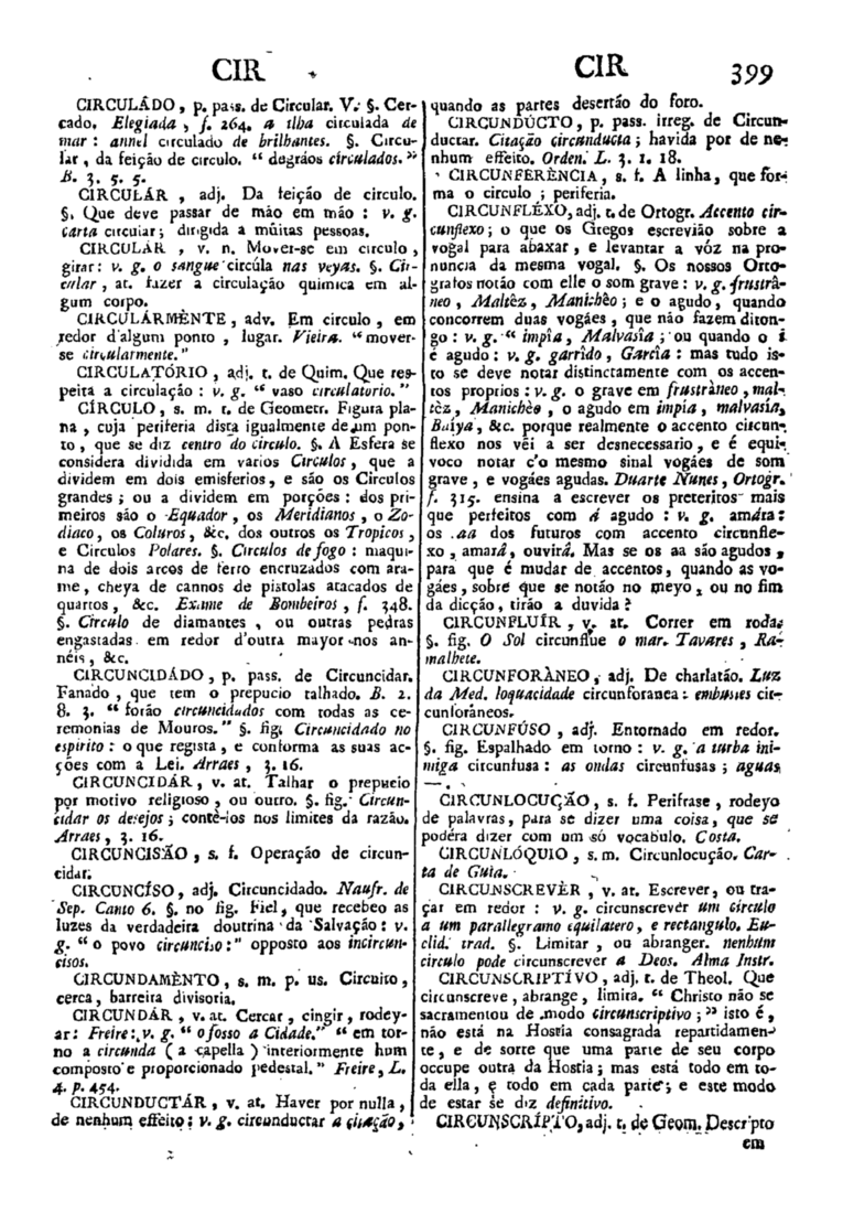 Página 399_Diccionario da lingua portugueza - recompilado dos vocabularios impressos ate agora, e nesta segunda edição novamente emendado e muito acrescentado, por ANTONIO DE MORAES SILVA