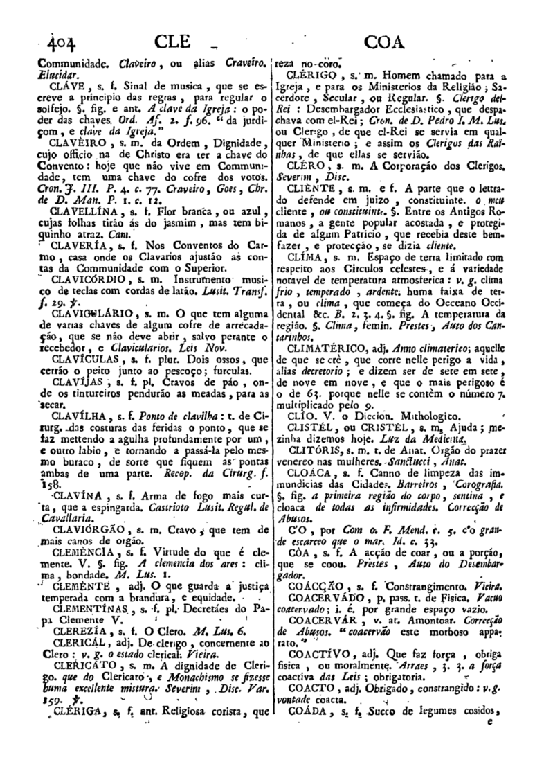 Página 404_Diccionario da lingua portugueza - recompilado dos vocabularios impressos ate agora, e nesta segunda edição novamente emendado e muito acrescentado, por ANTONIO DE MORAES SILVA