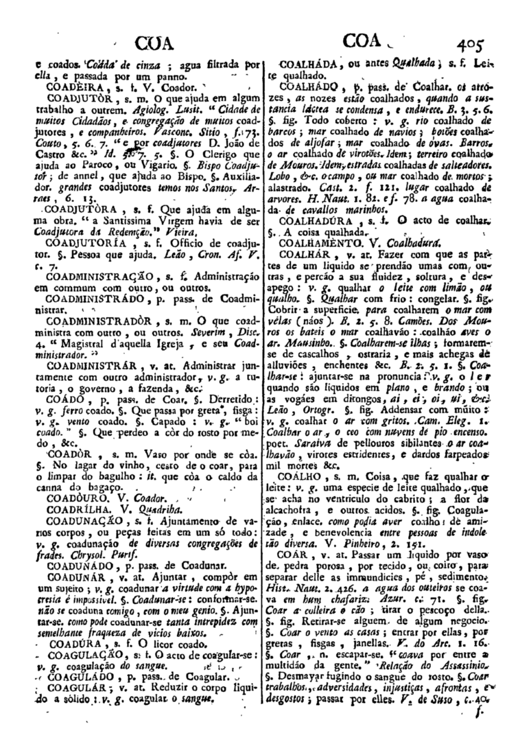 Página 405_Diccionario da lingua portugueza - recompilado dos vocabularios impressos ate agora, e nesta segunda edição novamente emendado e muito acrescentado, por ANTONIO DE MORAES SILVA