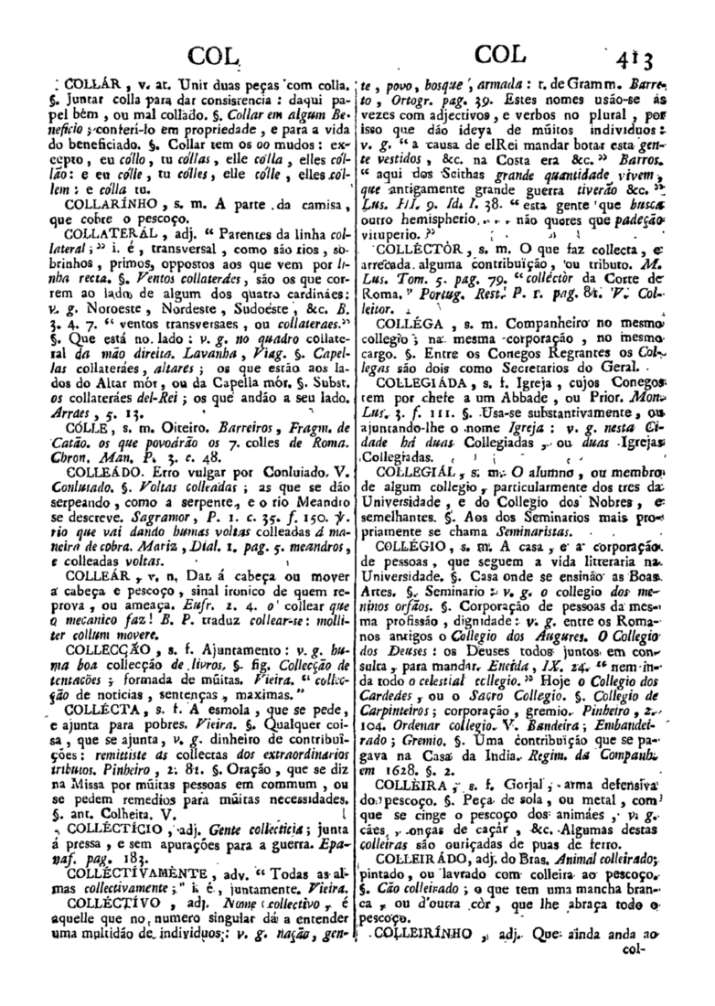 Página 413_Diccionario da lingua portugueza - recompilado dos vocabularios impressos ate agora, e nesta segunda edição novamente emendado e muito acrescentado, por ANTONIO DE MORAES SILVA