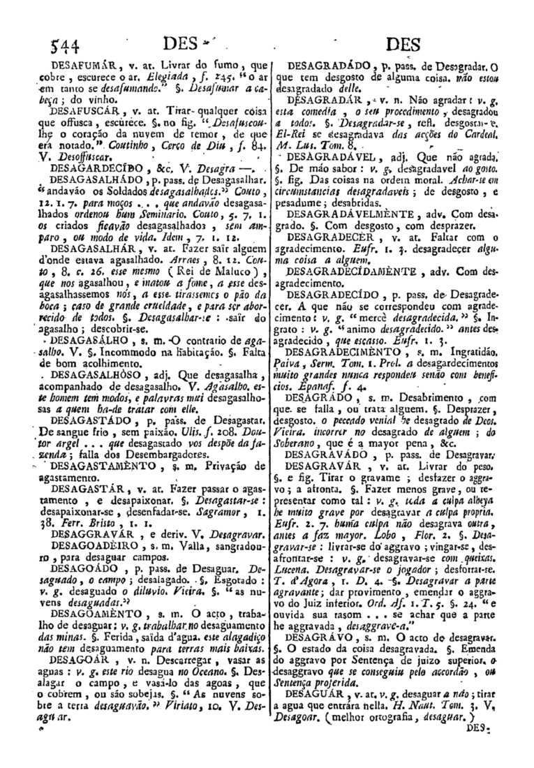 Página 544_Diccionario da lingua portugueza - recompilado dos vocabularios impressos ate agora, e nesta segunda edição novamente emendado e muito acrescentado, por ANTONIO DE MORAES SILVA