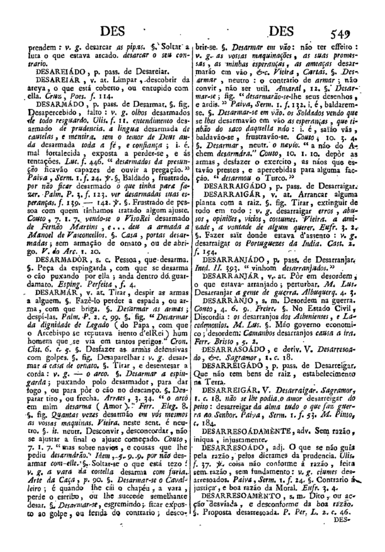Página 549_Diccionario da lingua portugueza - recompilado dos vocabularios impressos ate agora, e nesta segunda edição novamente emendado e muito acrescentado, por ANTONIO DE MORAES SILVA