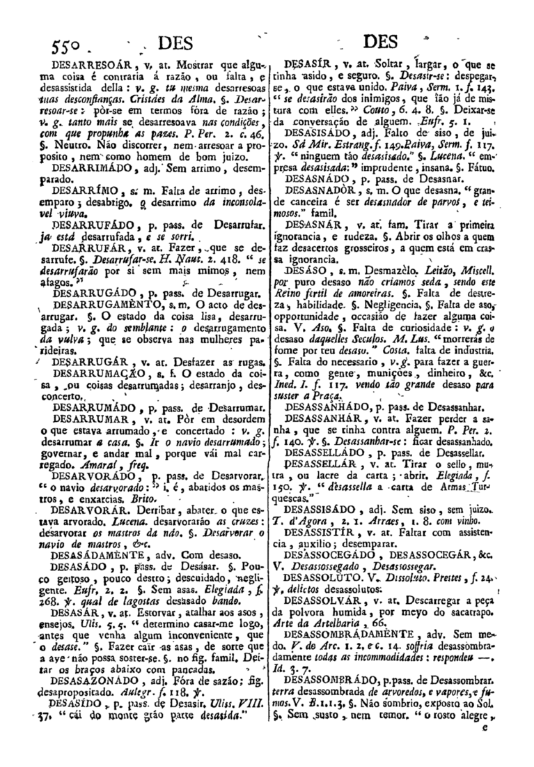 Página 550_Diccionario da lingua portugueza - recompilado dos vocabularios impressos ate agora, e nesta segunda edição novamente emendado e muito acrescentado, por ANTONIO DE MORAES SILVA