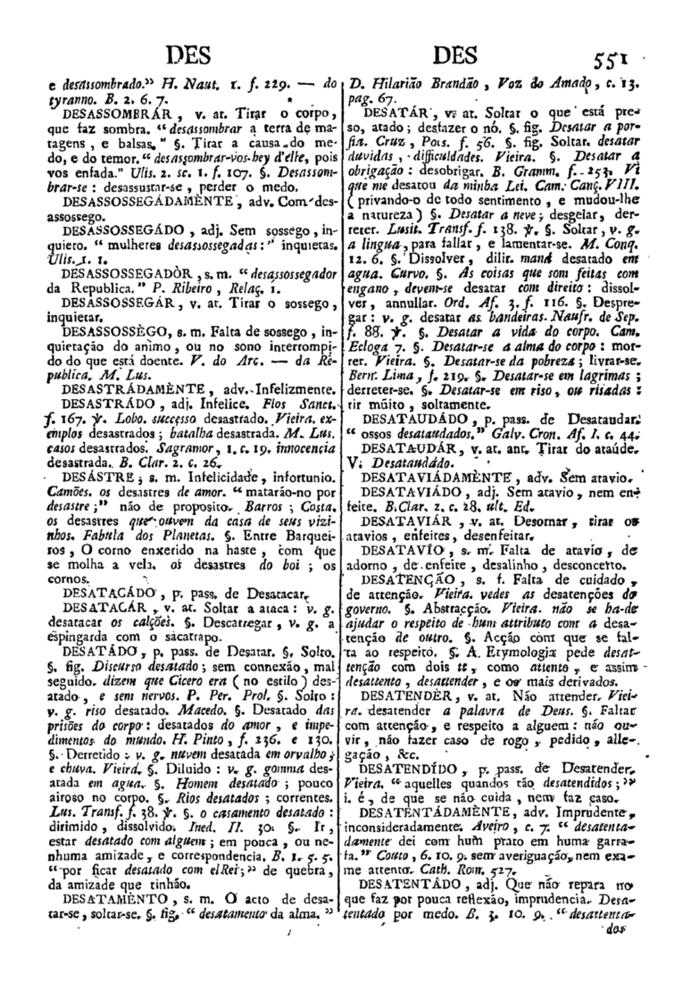 Página 551_Diccionario da lingua portugueza - recompilado dos vocabularios impressos ate agora, e nesta segunda edição novamente emendado e muito acrescentado, por ANTONIO DE MORAES SILVA