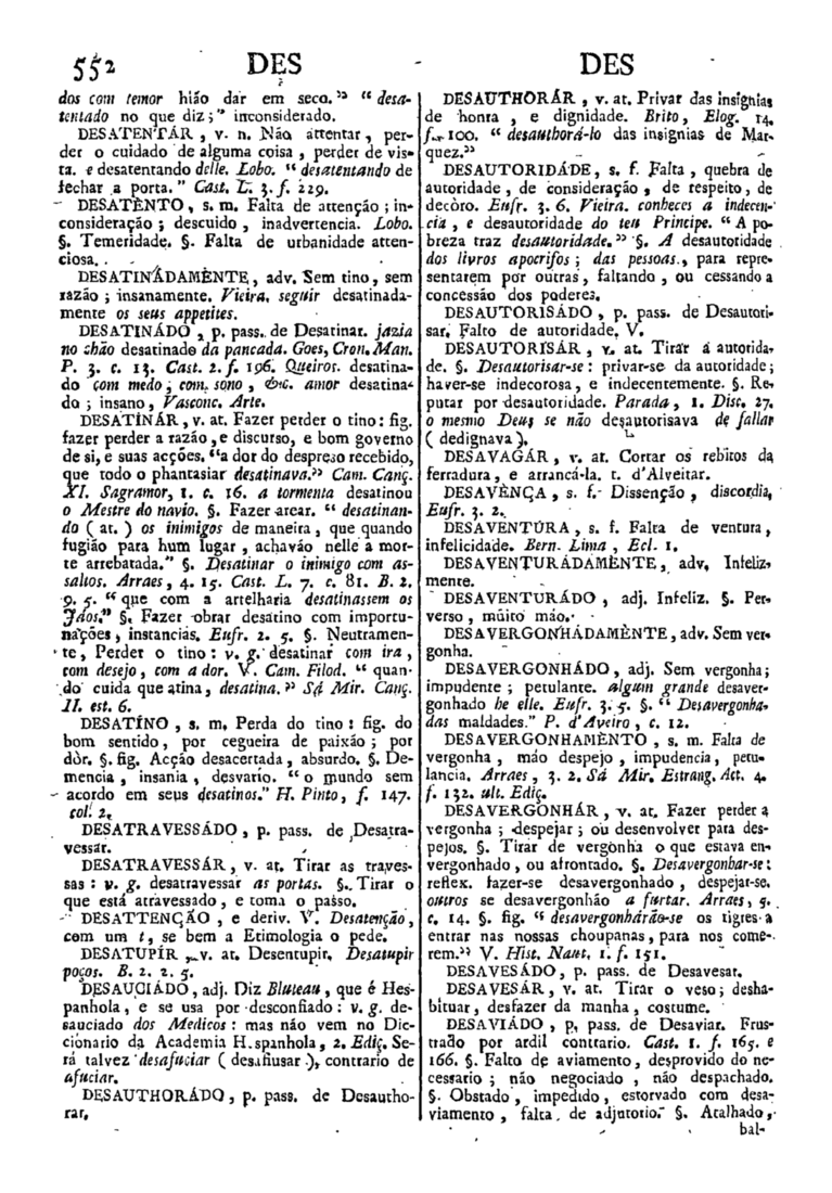 Página 552_Diccionario da lingua portugueza - recompilado dos vocabularios impressos ate agora, e nesta segunda edição novamente emendado e muito acrescentado, por ANTONIO DE MORAES SILVA