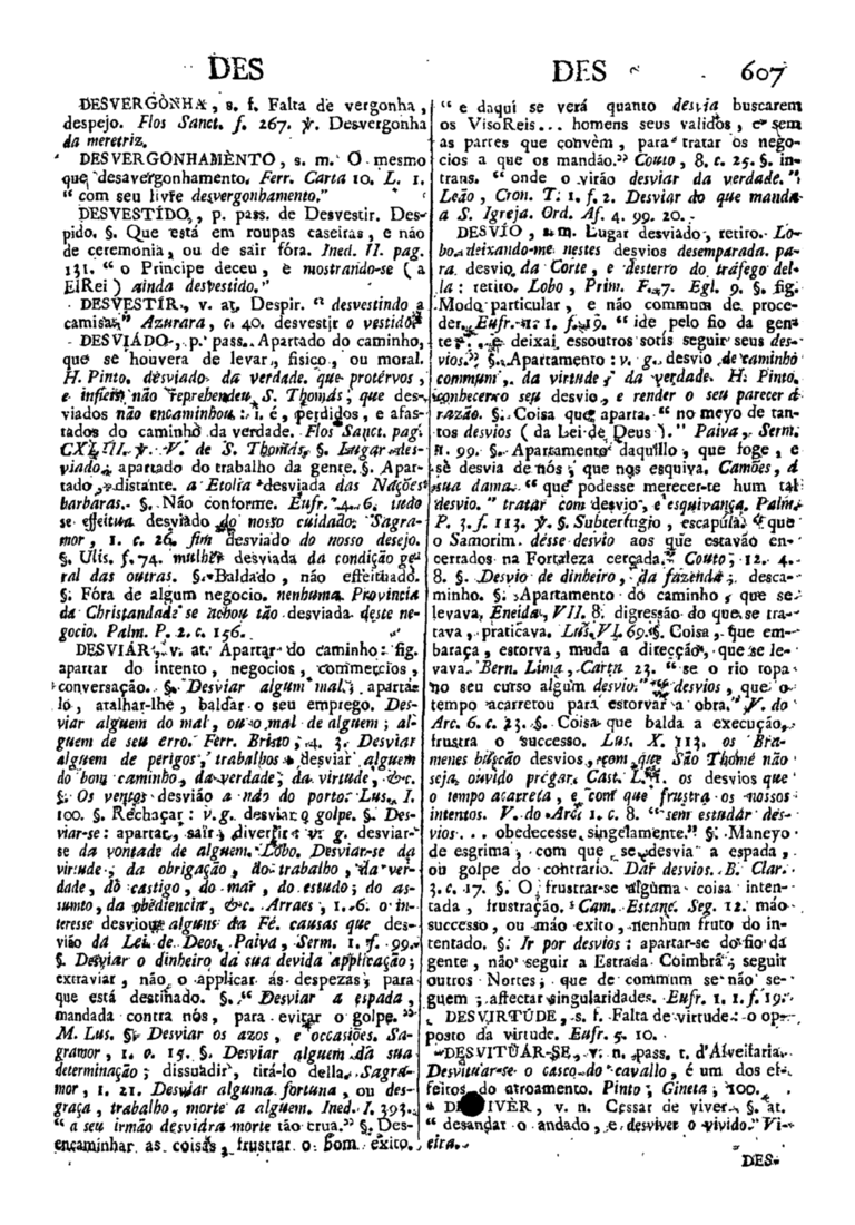 Página 607_Diccionario da lingua portugueza - recompilado dos vocabularios impressos ate agora, e nesta segunda edição novamente emendado e muito acrescentado, por ANTONIO DE MORAES SILVA
