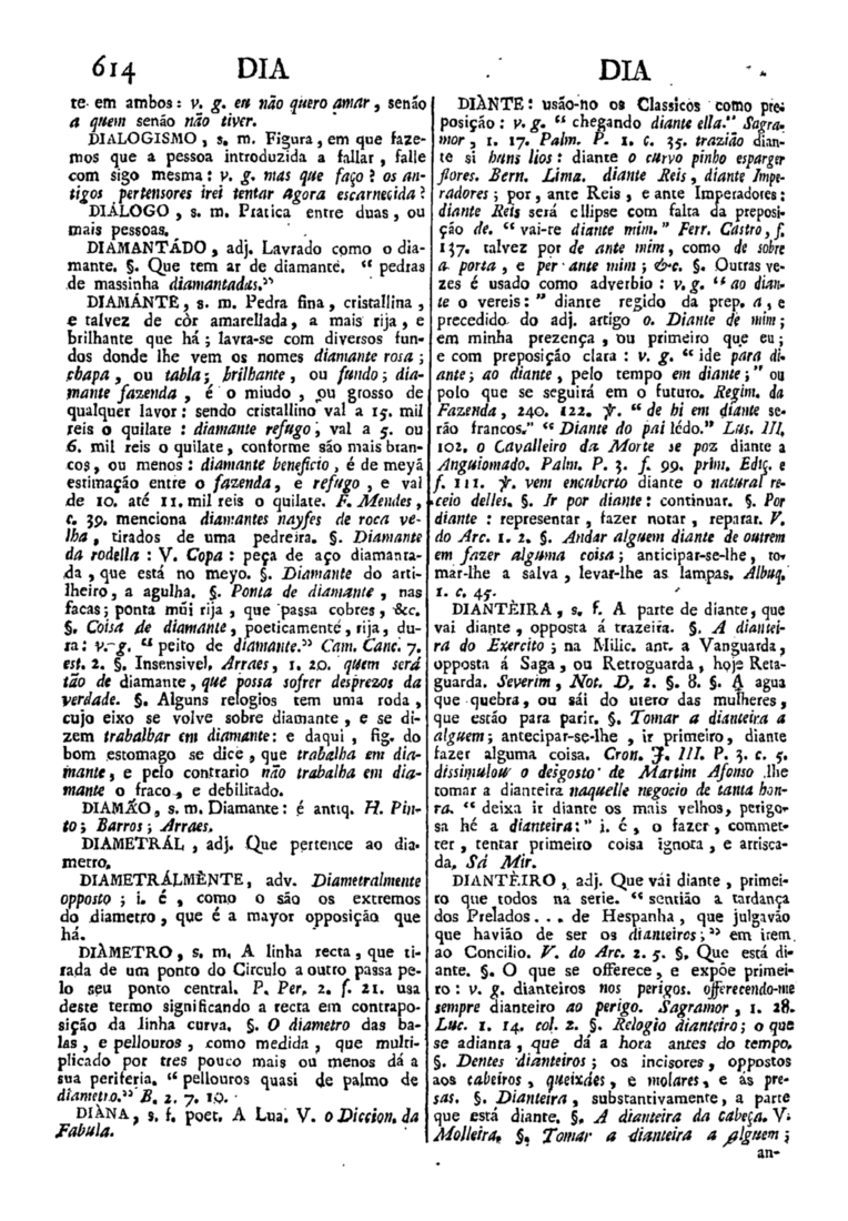 Página 614_Diccionario da lingua portugueza - recompilado dos vocabularios impressos ate agora, e nesta segunda edição novamente emendado e muito acrescentado, por ANTONIO DE MORAES SILVA