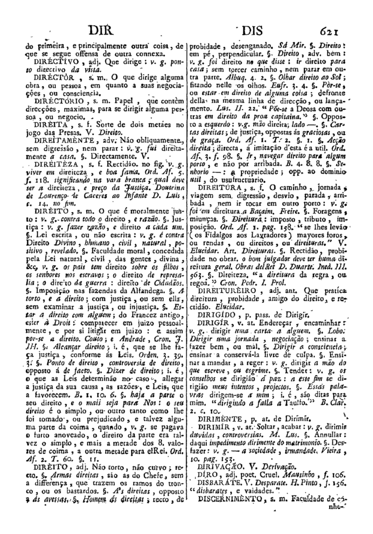 Página 621_Diccionario da lingua portugueza - recompilado dos vocabularios impressos ate agora, e nesta segunda edição novamente emendado e muito acrescentado, por ANTONIO DE MORAES SILVA