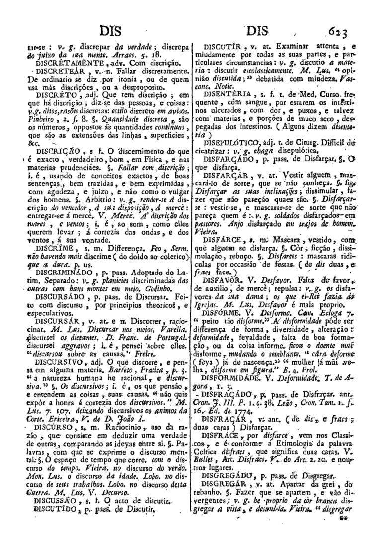 Página 623_Diccionario da lingua portugueza - recompilado dos vocabularios impressos ate agora, e nesta segunda edição novamente emendado e muito acrescentado, por ANTONIO DE MORAES SILVA