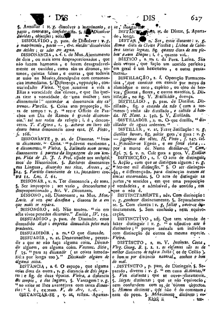 Página 627_Diccionario da lingua portugueza - recompilado dos vocabularios impressos ate agora, e nesta segunda edição novamente emendado e muito acrescentado, por ANTONIO DE MORAES SILVA
