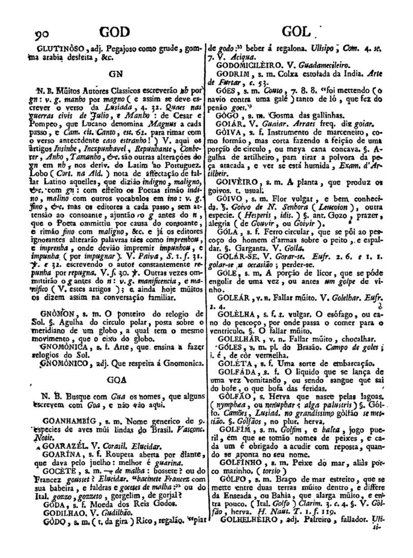 Página 900_Diccionario da lingua portugueza - recompilado dos vocabularios impressos ate agora, e nesta segunda edição novamente emendado e muito acrescentado, por ANTONIO DE MORAES SILVA