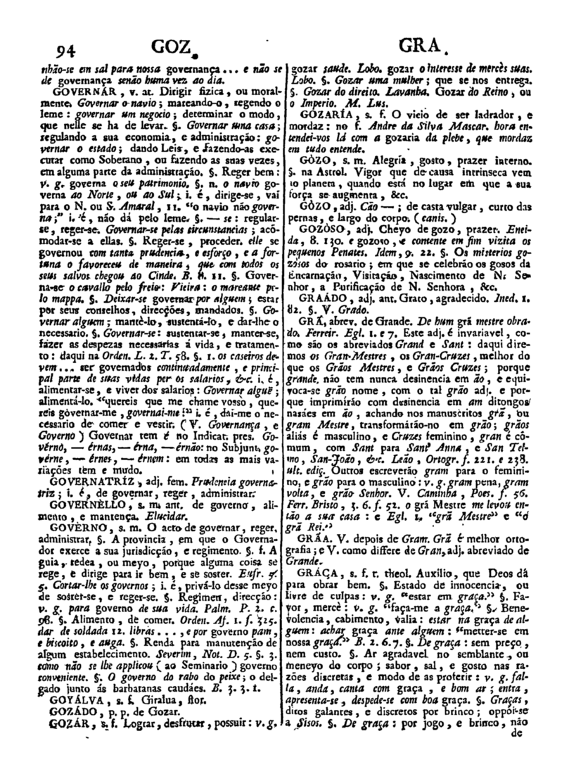 Página 904_Diccionario da lingua portugueza - recompilado dos vocabularios impressos ate agora, e nesta segunda edição novamente emendado e muito acrescentado, por ANTONIO DE MORAES SILVA